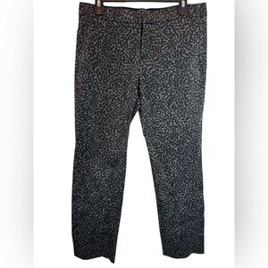 Banana Republic Women Modern Reegan Pants Gray Leopard Ankle Trouser SZ 6
